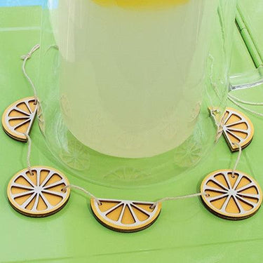 Wooden Lemon Slices & Wedges Mini Garland - The Fox Decor